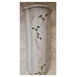 Fluted stoneware vase