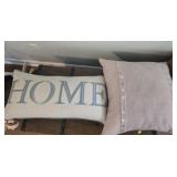 Home throw pillow and button style pillow