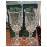 Pair of Shannon Crystal Lexington Hurricane Lamp