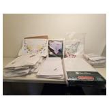 Estate Lot of Christmas Linens Tablecloths Etc