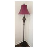 Decorative Floor Lamp with Dark Red Shade