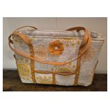 Orange burlap style tote bag