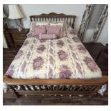 Solid oak bed frame and bedding