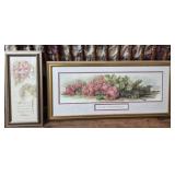 2 framed floral prints
