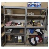 Lot of 2 5 tier metal and wood shelves