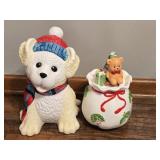 Lot of 2 Ceramic Christmas Cookie Jars