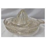 Vintage clear pressed glass citrus juicer