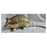 Vintage brass armadillo statue