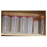 Shelf of 6 Plastic Containers