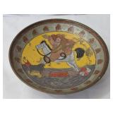 Vintage hand painted brass trinket dish