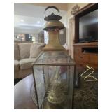 vintage Turkish brass oil lamp