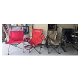 Lot of 4 outdoor fold up chairs