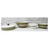 3 pc Spring Blossom Crazy Daisy Pyrex Bowls Etc