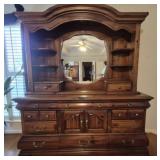 Wooden Dresser w mirror matches lot 2000&2002