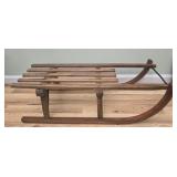 Vintage wood and metal sleigh