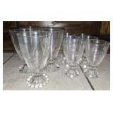 Partial set of flower etched glasses