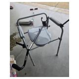 Drive potty chair and walking cane