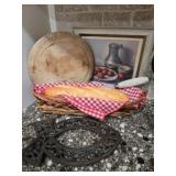 Vintage Faux Bread Loaf Knife & Metal Trivet Etc