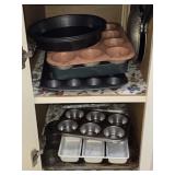 Cabinet of Misc Metal Cooking Pans