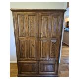 Oak armoire traditional raised panel doors
