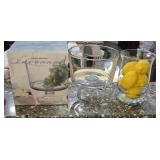 Anchor Hocking Savannah Dish & Vase w Lemons