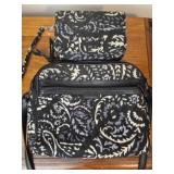 Vera Bradley black & white purse w matching wallet