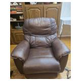 Leather style rocker recliner chair