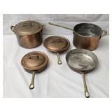 5 pc VTG Turkish Hammered Copper Cookware