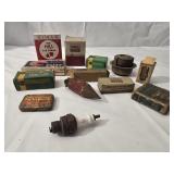 Lot of vintage parts boxes some with parts