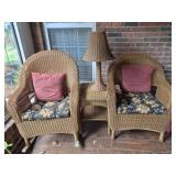 Brown wicker outdoor set
