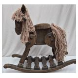 Vintage handmade wooden rocking horse