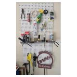 Peg board with tools Osborne Bama metal sign