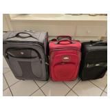 Lot of 3 Large Fabricated Suitcases Luggages