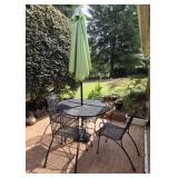 Black wrought iron outdoor patio set