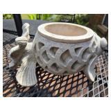 Cast stone fish planter