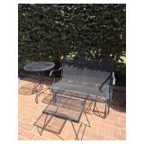 Black wrought iron outdoor patio set