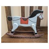 Vtg Hand painted wooden folk art rocking horse