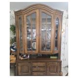 Very large 2pc Dark wood cabinet