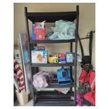 5 shelf plastic shelving unit contents not