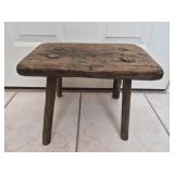 Primitive style handmade wood stool