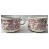 vintage Churchill England Willow Rosa Pink mugs