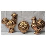 Lot of 3 Copper Portuguese Made Decorative Molds
