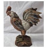 Vintage hand carved rooster sculpture