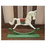 Vintage cast iron rocking horse doorstop