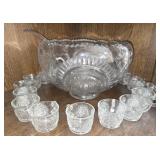 Gorgeous crystal large punchbowl and cups