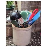 Pottety Crock Full of Misc Kitchen Utensils