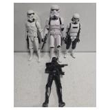 Lot of 4 storm trooper action figures