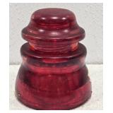 Vintage Red Glass Insulator Made In USA