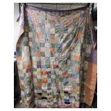 73" by 66" vintage handmade quilt