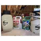 Estate Lot of Round Up Sprayers Bug Sprays Etc